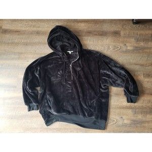 Express Womens L Oversized Velour Hooded Sweatshirt Pullover